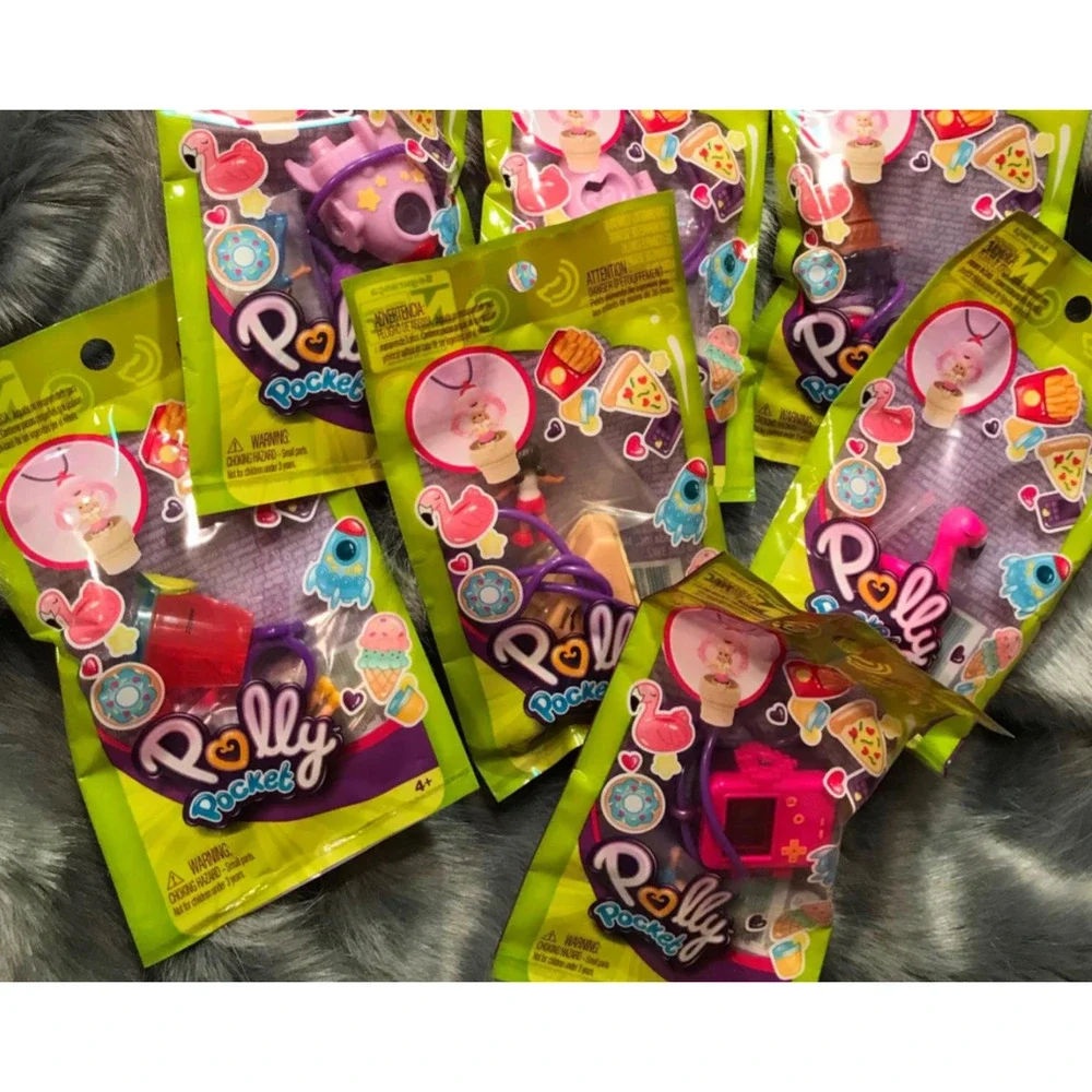 Polly Pocket Tiny Takeaway Micro DOLL & PINK LEMONADE RING Series 1 2018 NEW!
